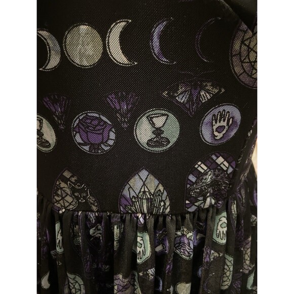 Hot Topic Cosmic Aura Sz MD Stained Glass Mesh Dress Whimsygoth Witch Sleeveless - Picture 5 of 16